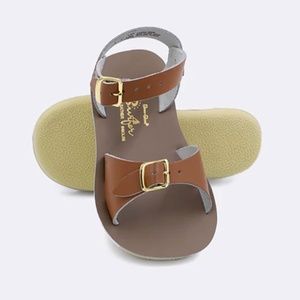 NWOT Salt Water Toddler Size 8 By Hoy Brown Leather Sandals